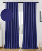 Joydeco Blackout Curtains for Bedroom 108 inches Long,Back Tab/Rod Pocket 100% Blackout Living Room Drapes, Textured Thermal Ins