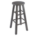 Ergode Wood Ivy Counter Stool | Farmhouse Charm | Weathered Finish | Solid Wood | Stable & Comfortable | (16224-VV, Gray)