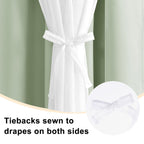 Hiasan Blackout Curtains With Sheer Overlay, Thermal Insulated Mix & Match Double Layer Room Darkening Curtains For Bedroom, Liv