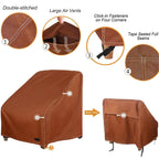 Nettypro Patio Chair Covers For Outdoor Furniture 2 Pack, Waterproof Heavy Duty Lawn Patio Furniture Cover Deep Seat Dining Chair Covers Small, 28W X 30D X 28H Inches, Brown