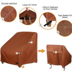 Nettypro Patio Chair Covers For Outdoor Furniture 4 Pack, Waterproof Heavy Duty Lawn Patio Furniture Cover Deep Seat Dining Chair Covers Small, 28W X 30D X 28H Inches, Brown