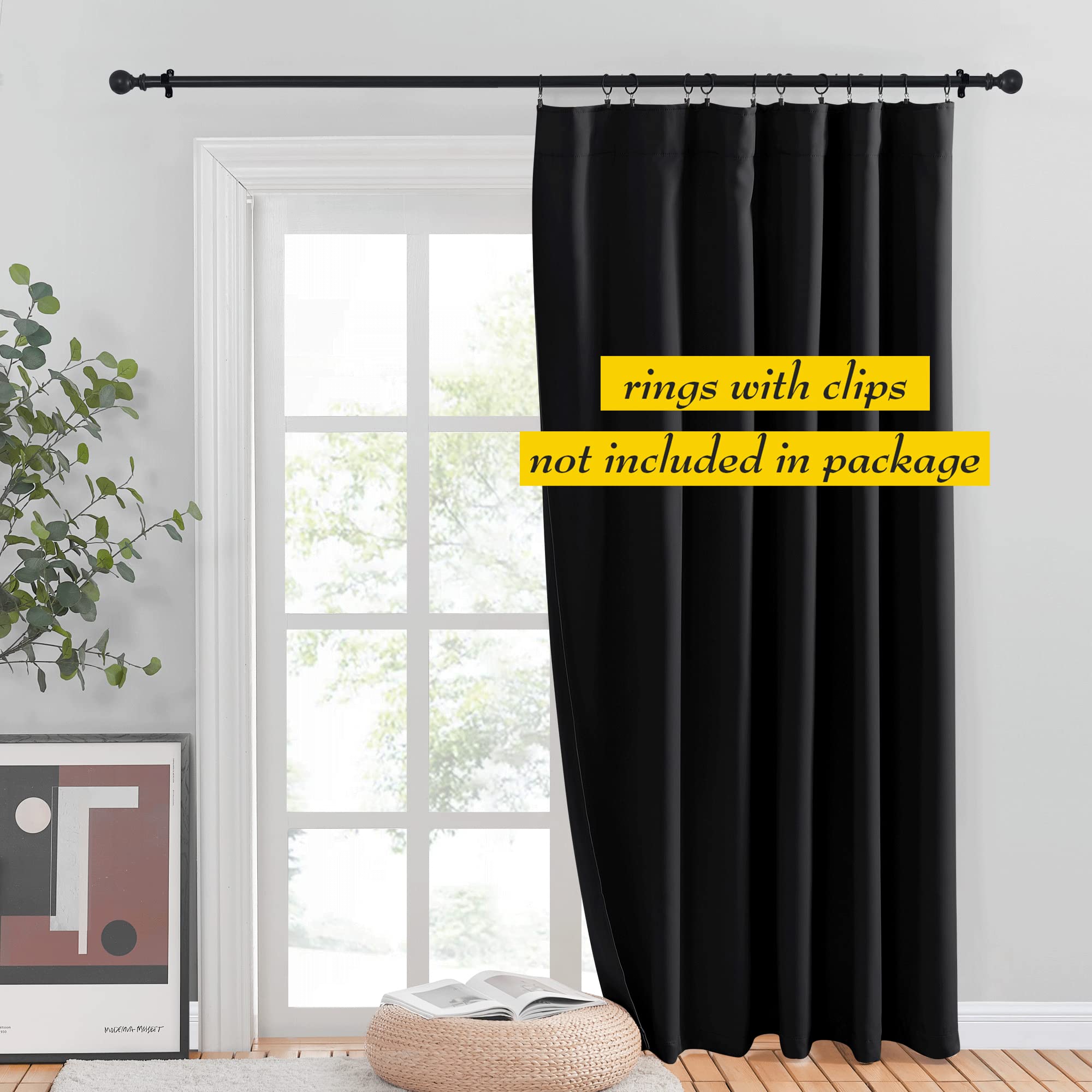 Nicetown Halloween Blackout Curtain For Sliding Door, Heavy-Duty Patio Door Curtains, Thermal Insulated Wide Drapes/Draperies Fo