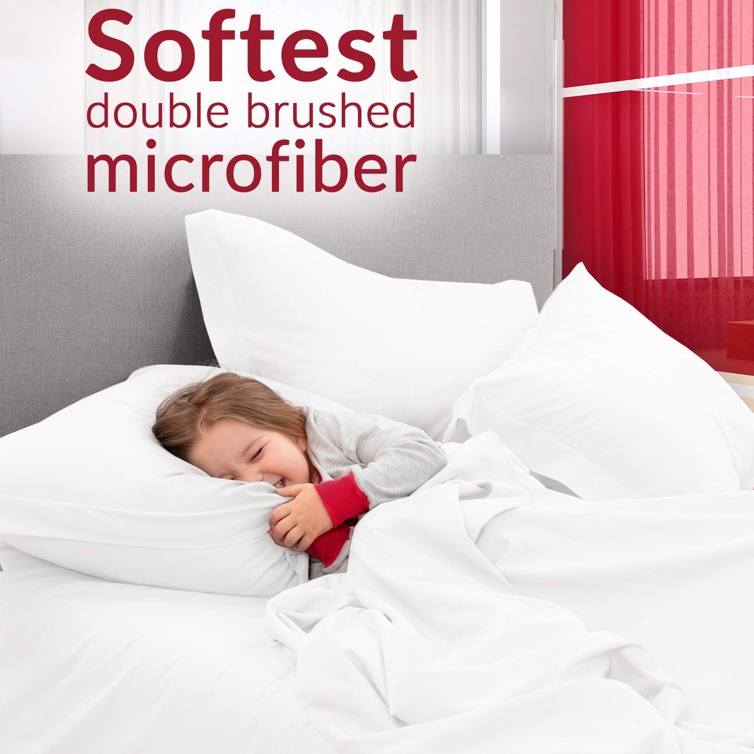 Mellanni Pillow Shams Set - 2 Pc Iconic Collection Decorative Pillow Covers - Soft, Cooling, Wrinkle, Fade, Stain Resistant - Luxury Bed Accessories (King 20' X 36', Gray)