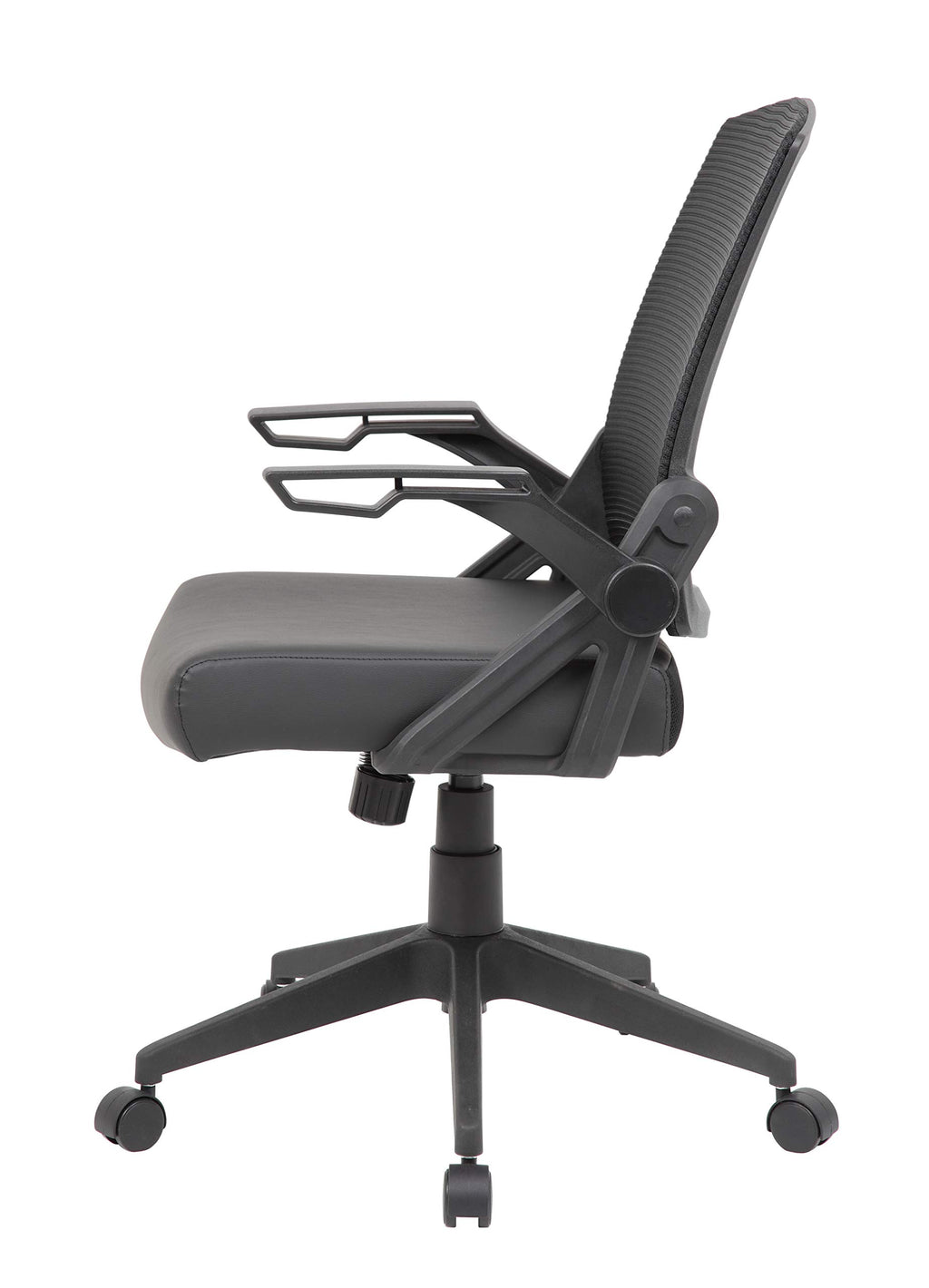 Boss Office Products Task Chair With Flip Arms, Black,26.5"D X 24"W X 39.5"H