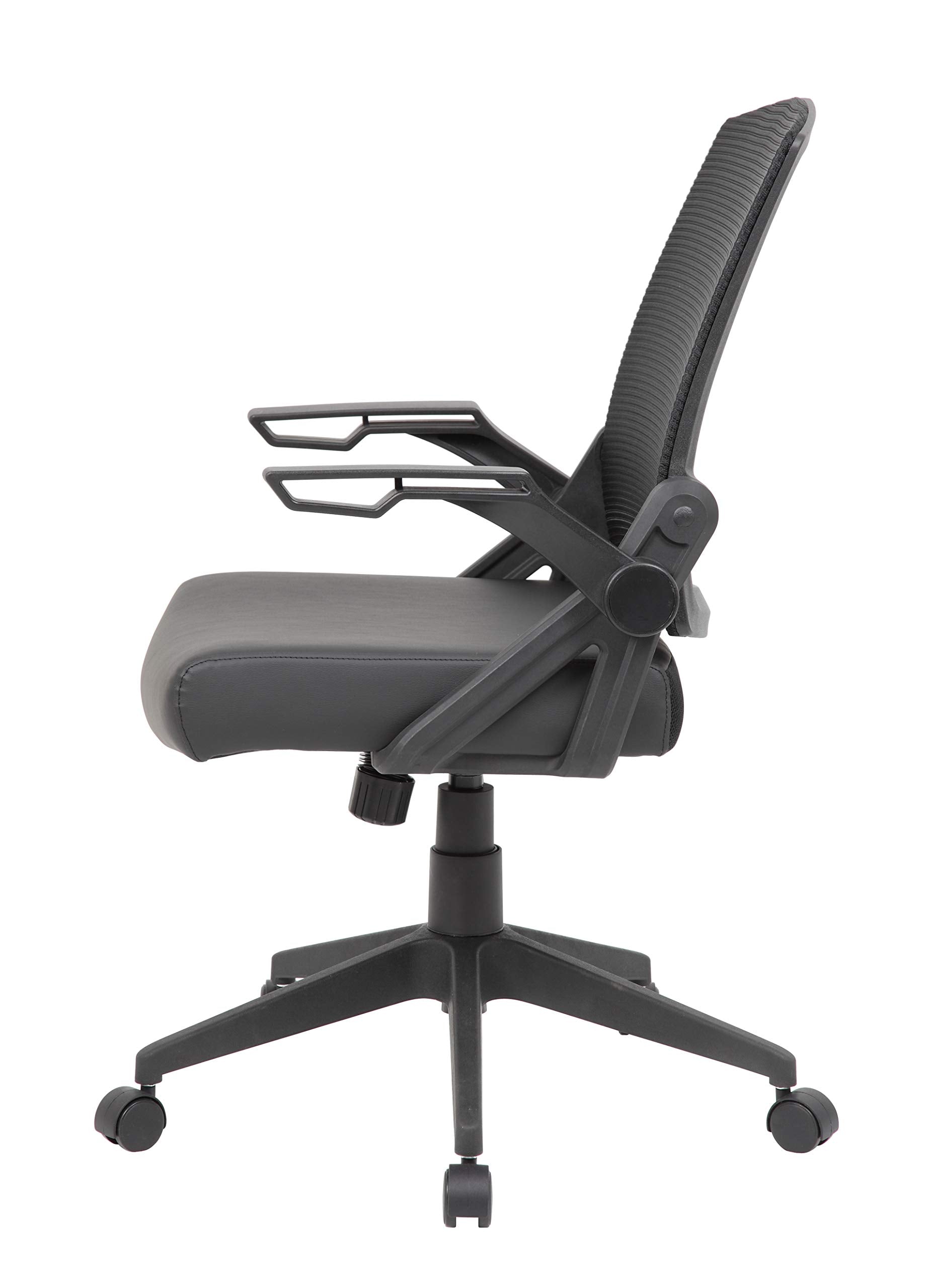 Boss Office Products Task Chair With Flip Arms, Black,26.5"D X 24"W X 39.5"H