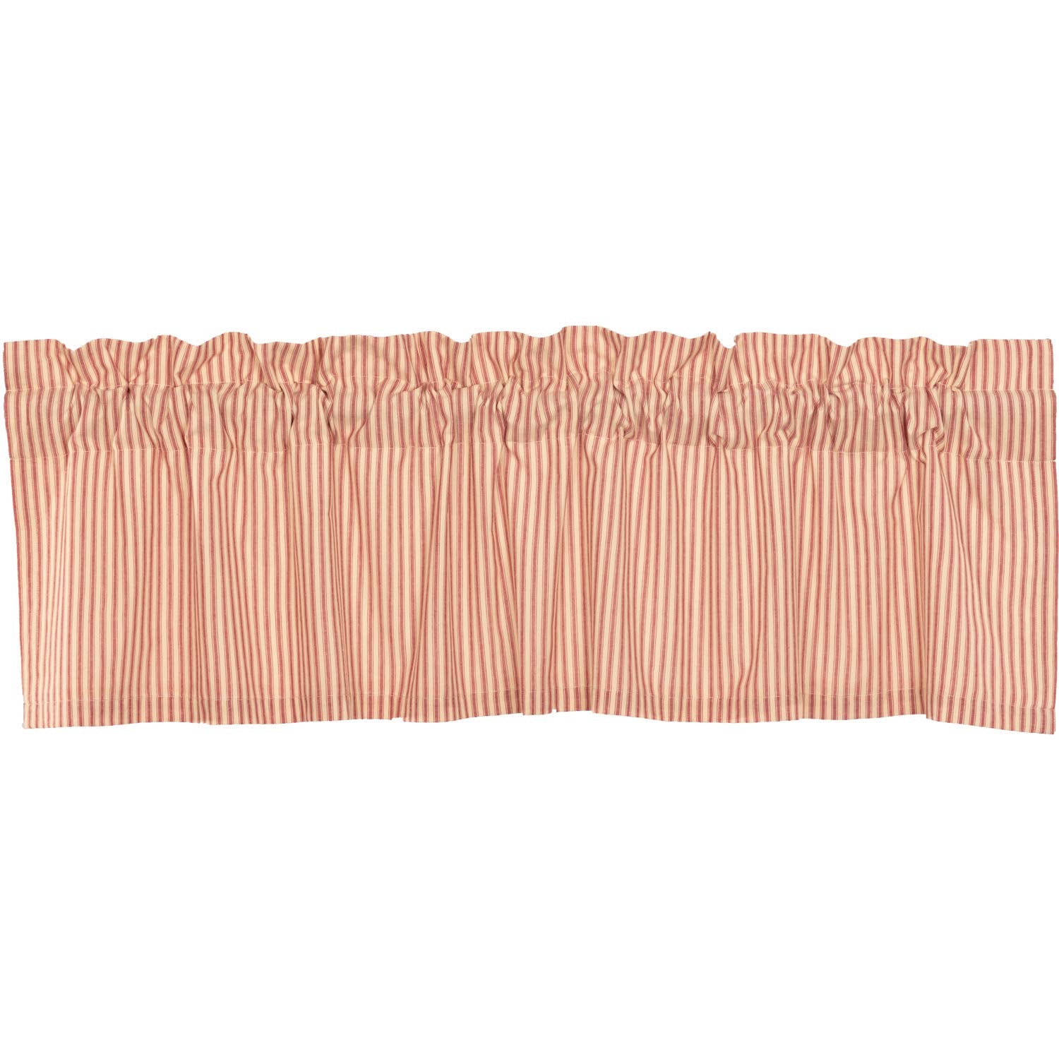 Vhc Brands Sawyer Mill Red Kitchen Curtain Farmhouse Country Cotton Vintage Stripes Lined 16X60 Inches Valance