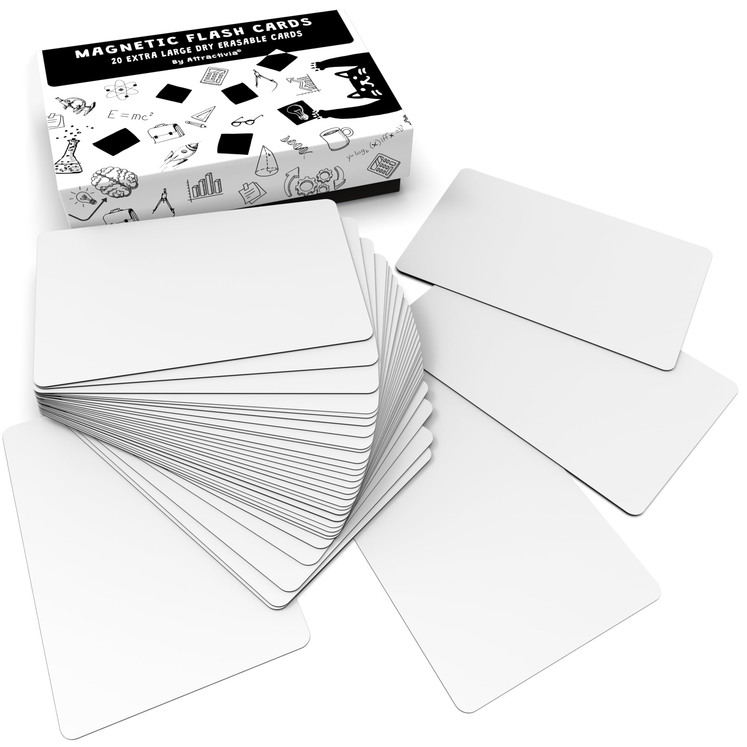 Dry Erase Magnetic Labels 7.3 X 5.6 In, Dry Erase Magnets, 20-Pack, White Erasable Write-On All-Purpose Labels, For Office, Educ