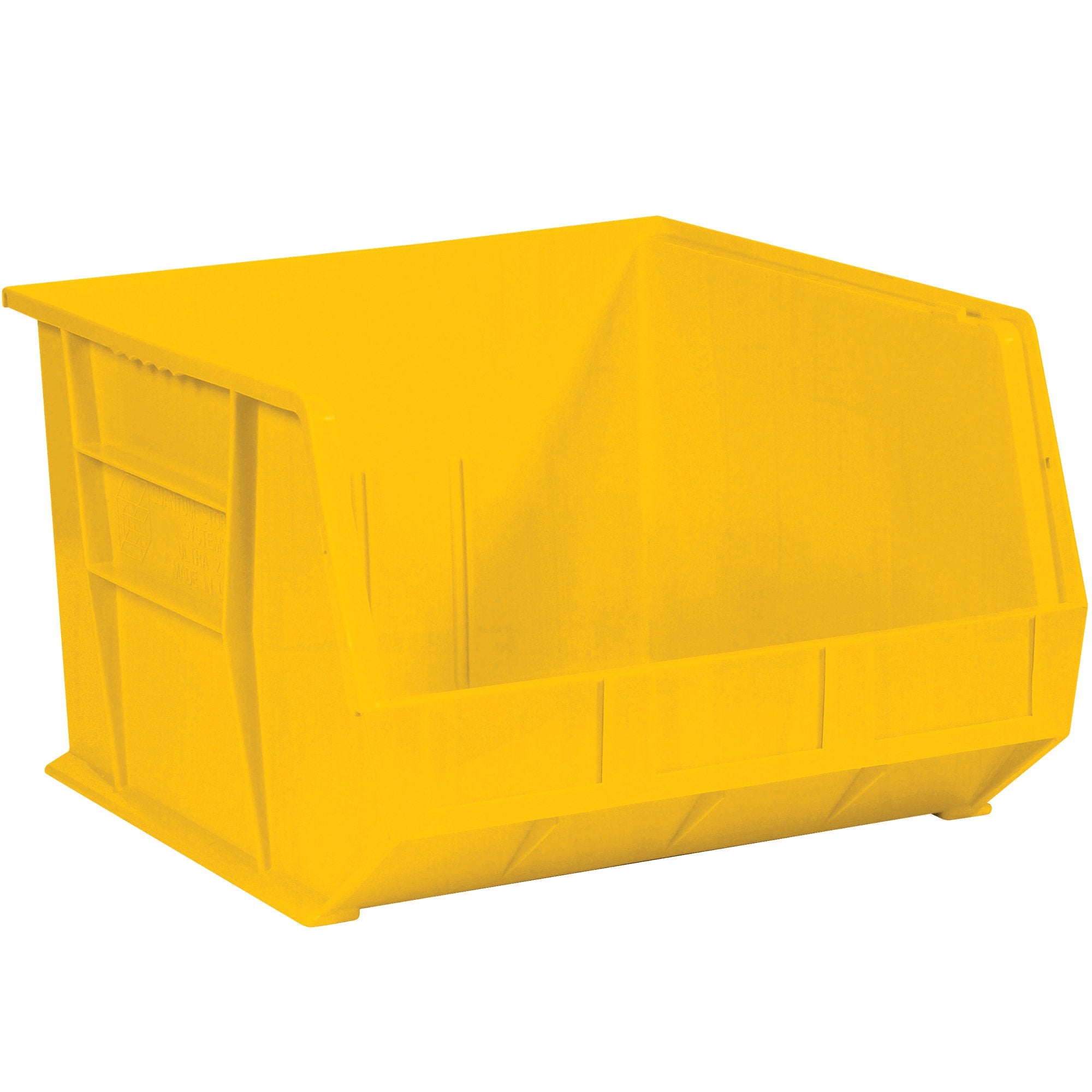 Aviditi Plastic Stack/Hang Storage Bin Containers, 18 X 16-1/2 X 11 Inches, Yellow, Pack Of 3, For Organizing Homes, Offices, Ga