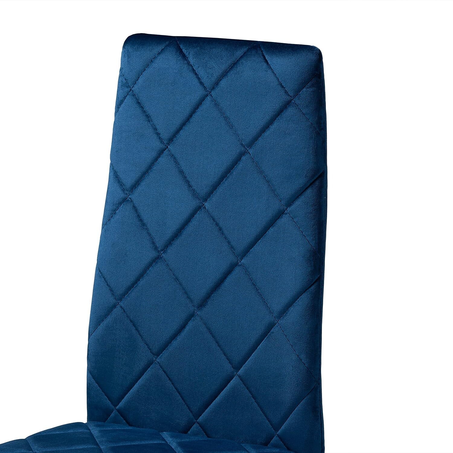 Baxton Studio Blaise Modern Luxe and Glam Navy Blue Velvet Fabric Upholstered and Gold Finished Metal 4-Piece Dining Chair Set