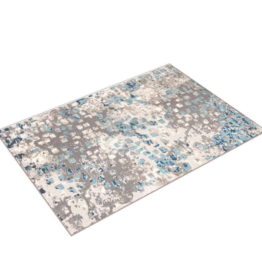 Safavieh Madison Collection Area Rug - 5'3'' X 7'6'', Grey & Blue, Boho Abstract Distressed Design, Non-Shedding & Easy Care, Id