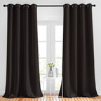 Nicetown Blackout Thick Window Curtains - (W52 X L120, Brown, 2 Panels) Thermal Insulated Grommet Drape Longer Panels For Bedroo