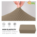 Easy-Going Stretch Ottoman Cover Folding Storage Stool Furniture Protector Soft Rectangle Slipcover With Elastic Bottom(Ottoman Large,Natural)