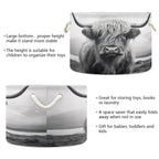 Wellday Cotton Rope Basket Highland Cow Baby Laundry Basket For Blankets Toys Storage Basket