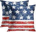 Emvency Set Of 2 Throw Pillow Covers Red White And Blue American Flag Pattern Decorative Pillow Cases Home Decor Standard Square