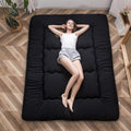 Maxyoyo Japanese Floor Mattress Futon Mattress, Thicken Tatami Mat Sleeping Pad Foldable Roll Up Mattress Boys Girls Dormitory Mattress Pad Kids Floor Lounger Pillow Bed, Navy, King