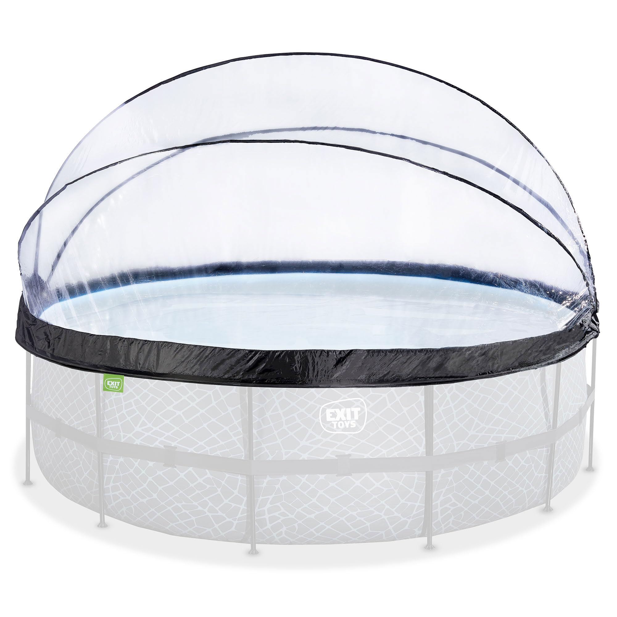 Exit Toys 177 Inch/15 Foot Round Multifunctional All Weather Cover Pool Dome Enclosure For Outdoor Pools, Compatible W/Clean & W