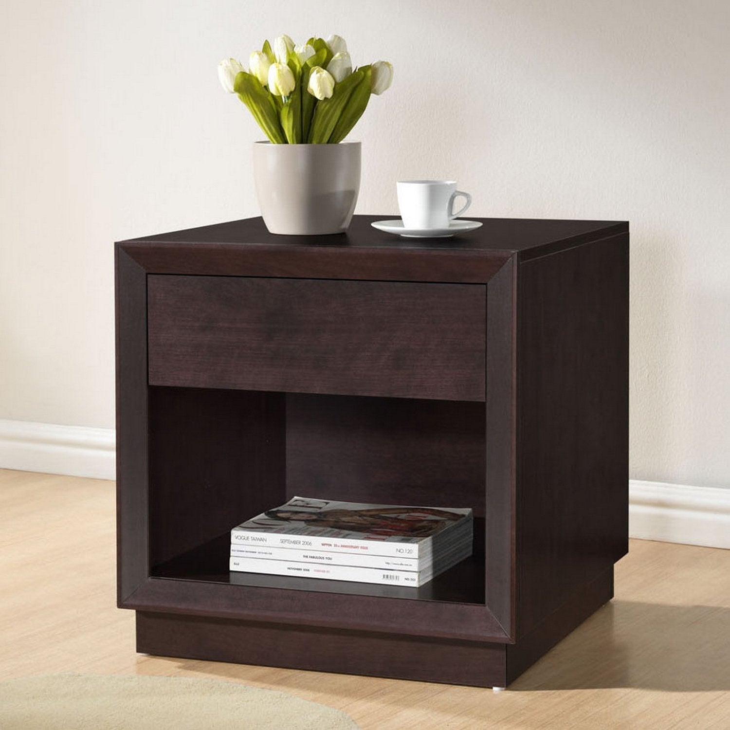 Baxton Studio Girvin Modern Accent Table and Nightstand, Brown