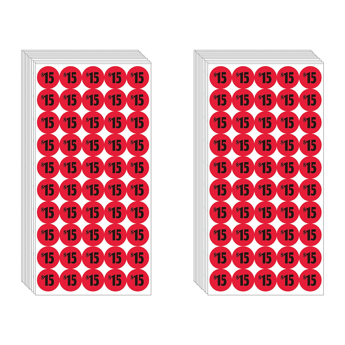 Dugutul 1000 Pcs $15 Color-Coded Price Stickers For Garage Sale And Flea Market, 3/4' Diameter - Bold Fonts, Clear Visibility,