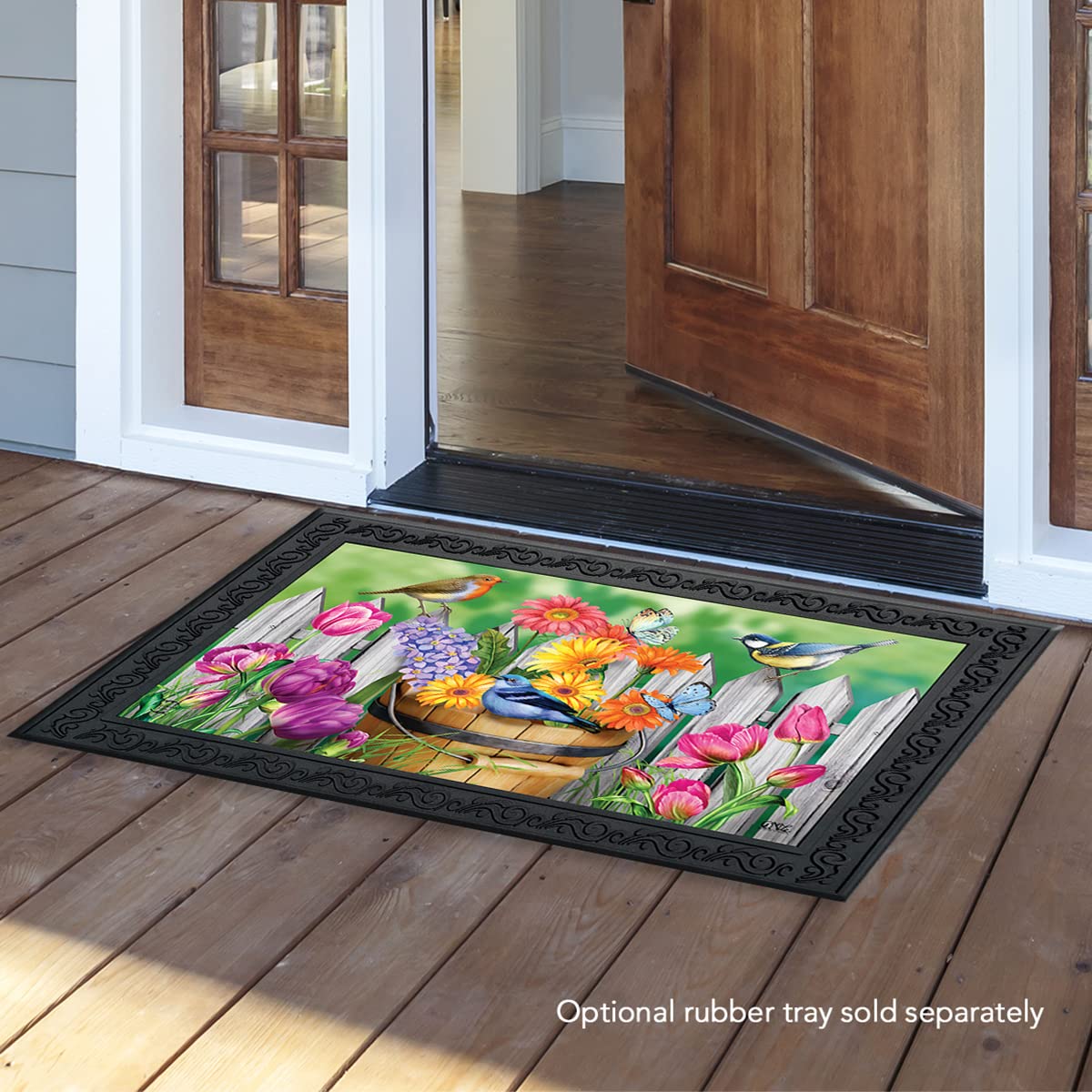 Briarwood Lane Birds And Blooms Spring Doormat Floral Indoor Outdoor 30' X 18'