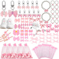 foci cozi 96PCS Pink Bow Birthday Party Favors Decorations, Pink Bow Decor Party Supplies