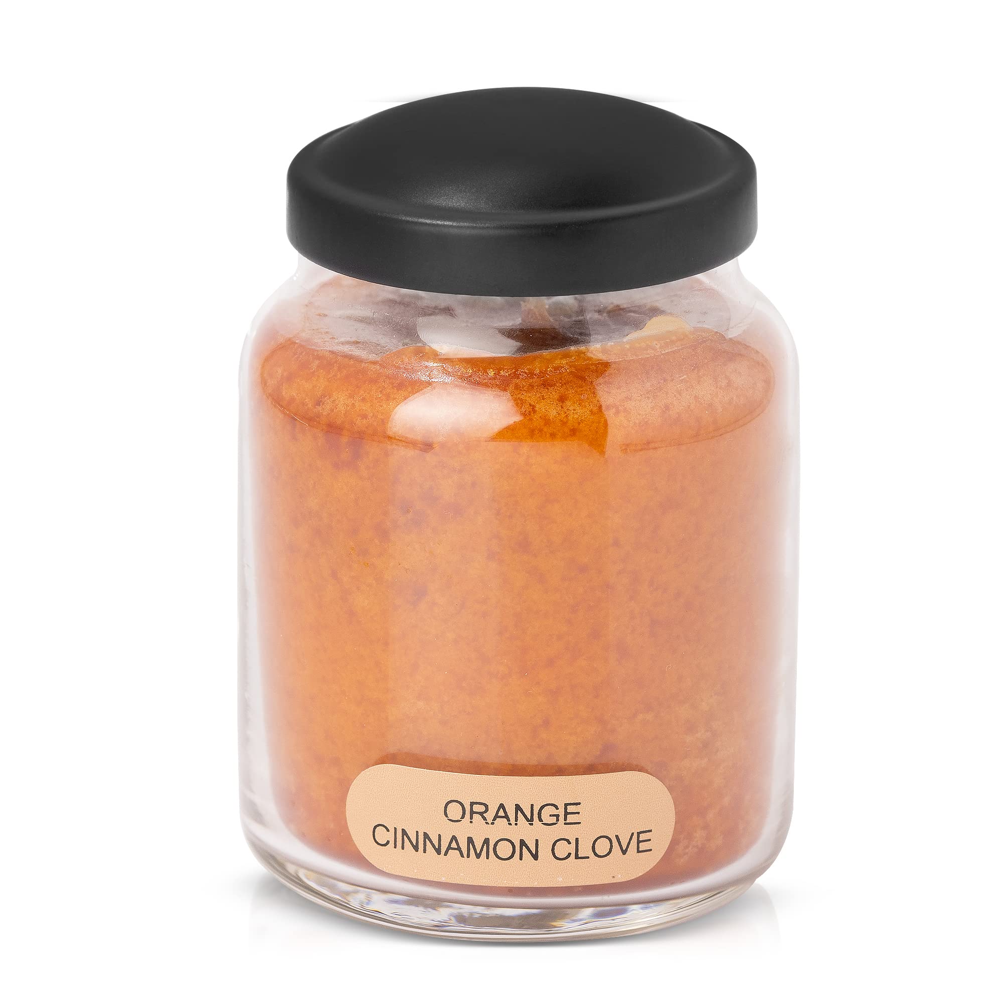 A Cheerful Giver - Orange Cinnamon Clove Baby Scented Glass Jar Candle (6oz) with Lid & True to Life Fragrance Made in USA