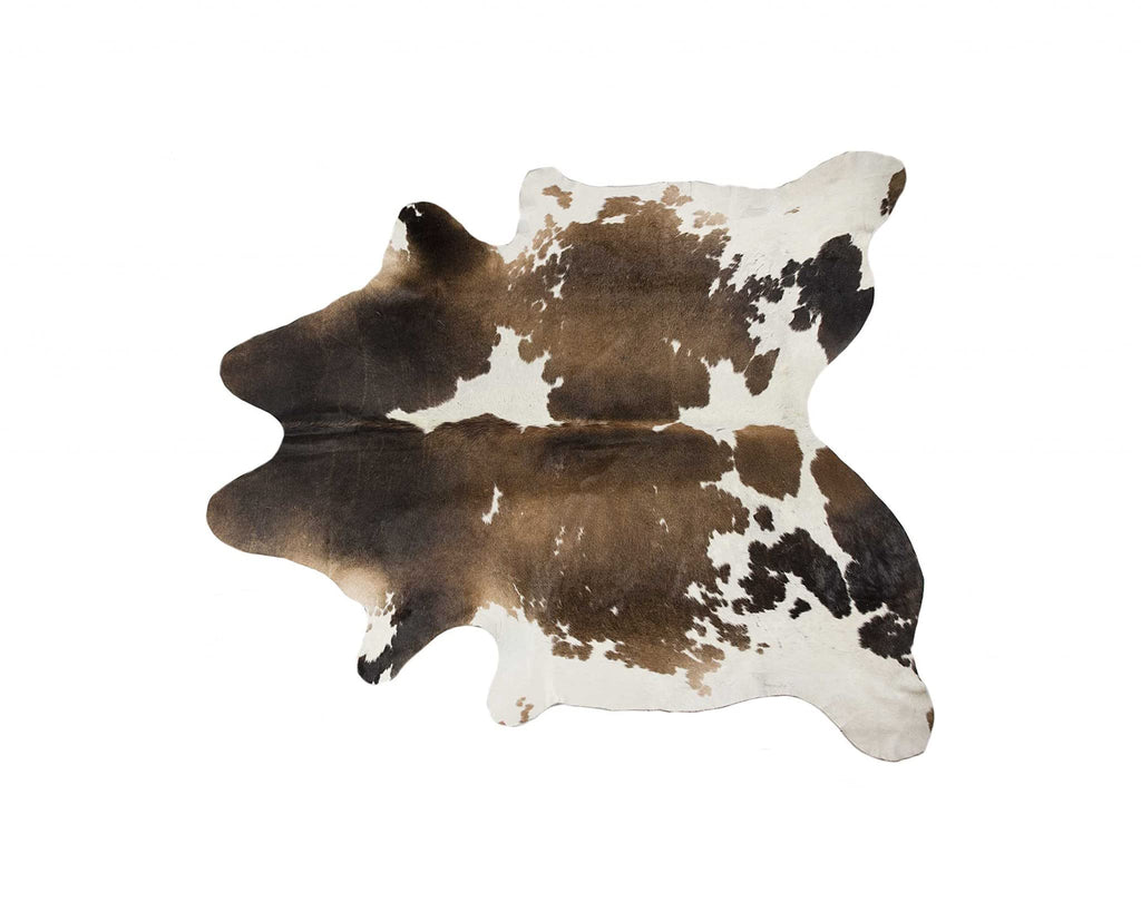 HomeRoots Cowhide Rug, Taupe and White Rug, Microsuede Rug, Home Decor Rug For Bedroom, Living Room, Sofa, Soft Modern Rug, Luxurious Indoor Rug 72' x 84'