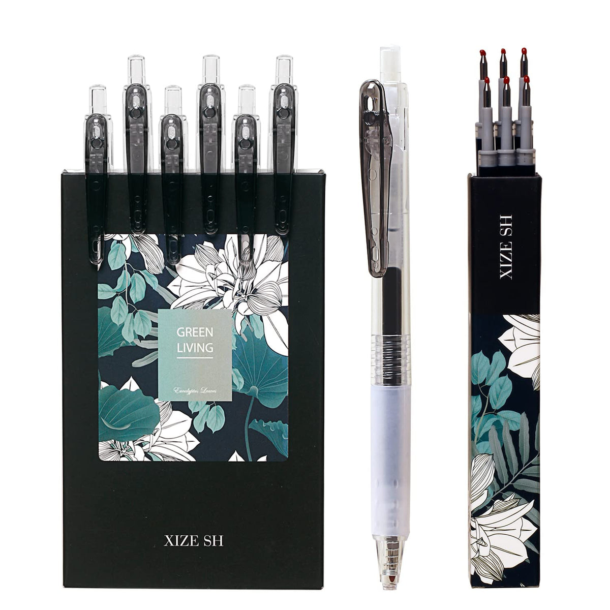 Xize Sh Ultra Fine Point Gel Pens,Black Ink,0.38Mm Ultra Fine Retractable Rollerball Pens For Work Office School Supplies,6 Gel