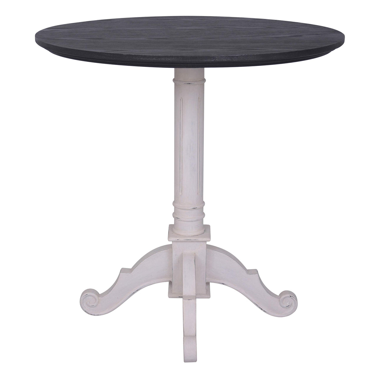 International CaravanInternational Caravan Ashbury Pedestal Base Table Antique White/Black