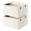 StorageWorks Narrow Closet Baskets, 6Lx14Wx8H, 4Pack, Beige