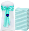 Mds Pack Of 50 Pcs Satin Chair Sashes Charmeuse Sateen Dining Chair Bows Ribbon Ties Back Sash For Wedding Party Birthday Home Hotel Restaurant Banquet Decoration (7 X 108 Inch, Sea Green)