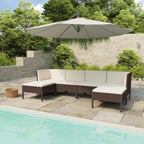 vidaXL Patio Furniture Set 6 Piece, Sectional Sofa for Garden Balcony Porch, Couch with Cushions, Footrest Middle Sofa, Poly Rattan Brown