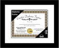 Creative Picture Frames 6x8 Classic Black Diploma Frame with White Mat Glass Easel and Installed Wall Hangers | Frame Holds 8x10