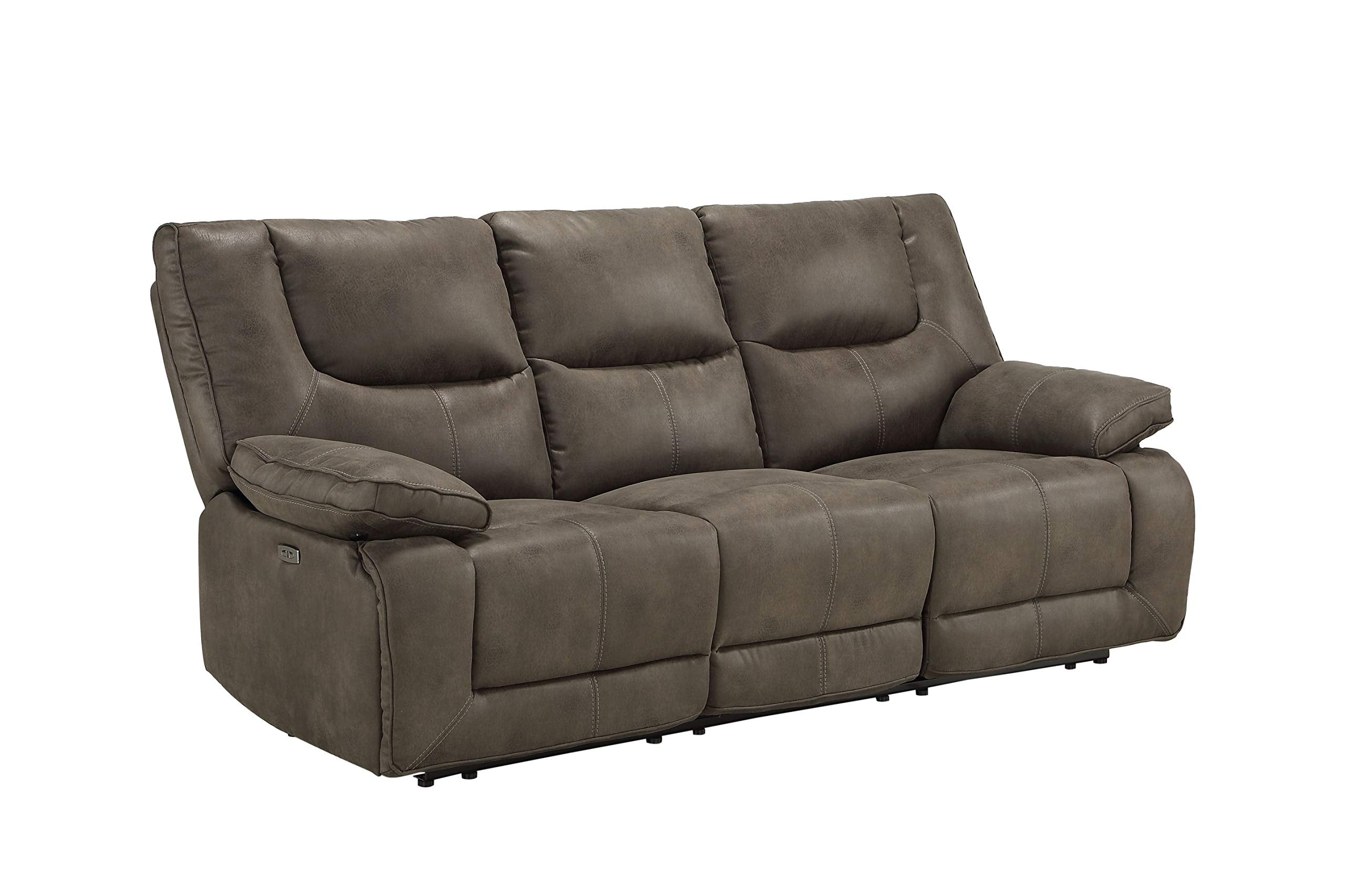 Acme Rylan Fabric Reclining Sectional Sofa in Dark Brown