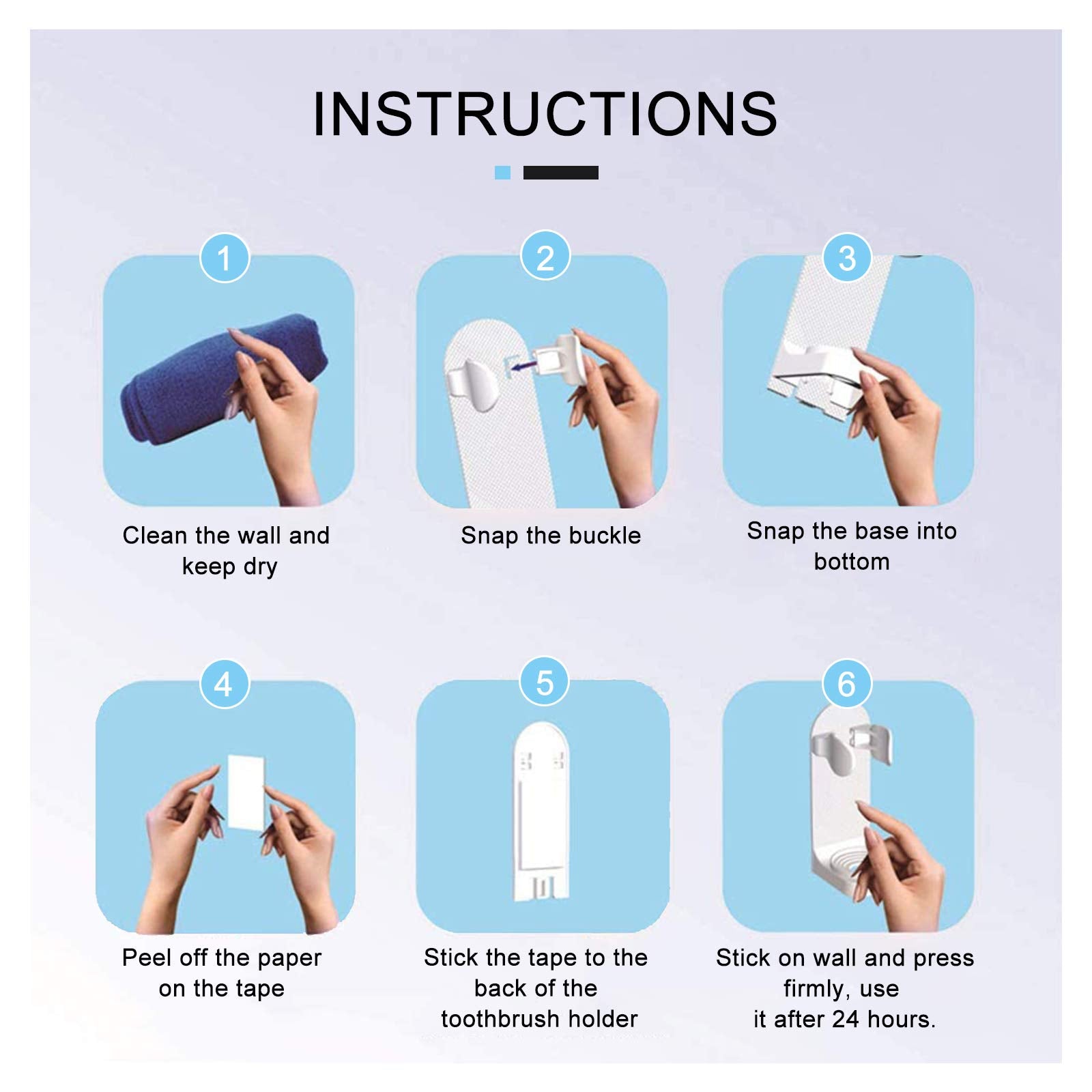 Andiker Electric Toothbrush Holder, Wall Mounted,Space-Saving Tooth Brush Stand To Keep Drying (2)