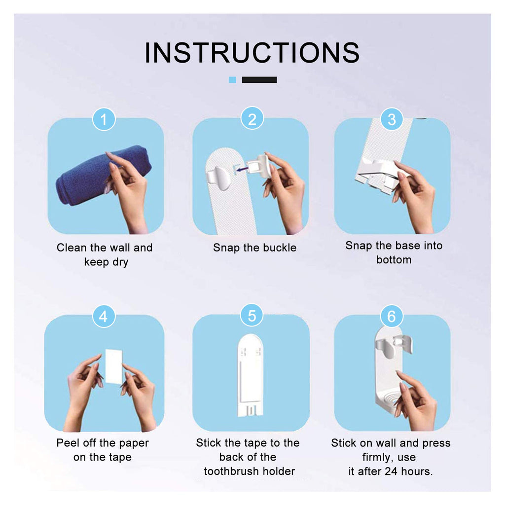 Andiker Electric Toothbrush Holder, Wall Mounted,Space-Saving Tooth Brush Stand To Keep Drying (2)