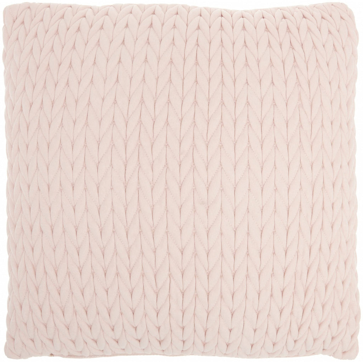 HomeRoots 100% Polyester Blush Pink Chunky Braid Throw Pillow