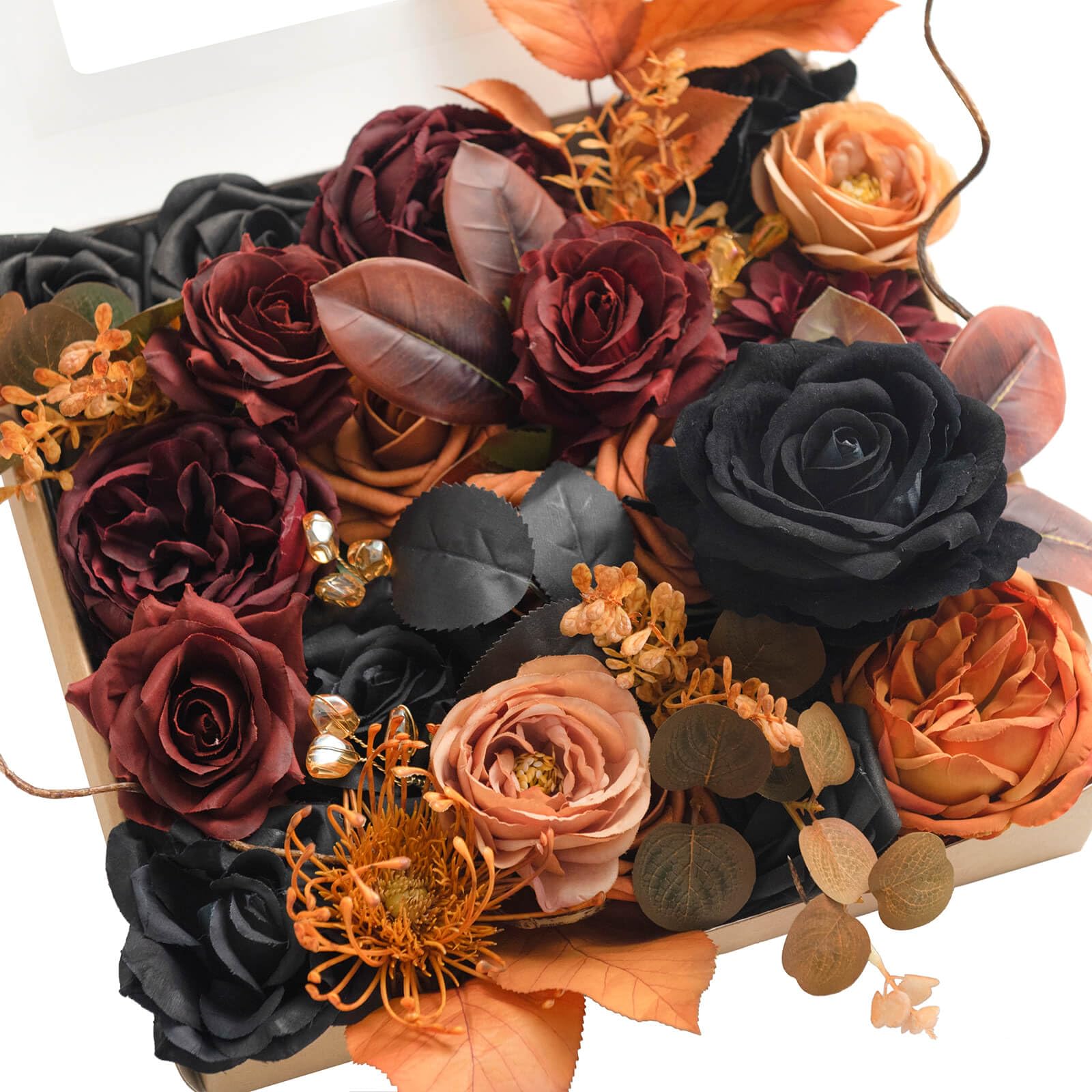 Lings Moment Artificial Halloween Black Wedding Flowers Grand Combo for Wedding Bouquets Centerpieces Flower Arrangements Decor