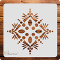 Kachi Pencil Mandala Art for Rangoli Craft Stencil for Art and Painting, Size 6 x 6 inch Reusable Stencil for Painting, Fabric,