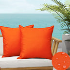 Sofjagetq 20X20 Orange Patio Waterproof Throw Pillow Covers Set Of 2, Decorative Outdoor Pillow Cushion Cases Without Insert For