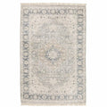 HomeRoots 509472 8 x 10 ft. Beige & Gray Oriental Hand Loomed Stain Resistant Rectangle Area Rug with Fringe