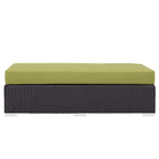 Modway Convene Wicker Rattan Outdoor Patio Rectangle Ottoman in Espresso Peridot