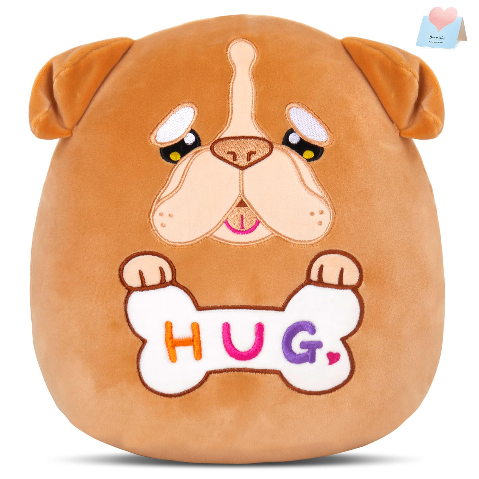 Glow Guards 12 Inch English Bulldog Plush Pillow Cute Bulldog Stuffed Animal Soft Plush Toy Stuffed Animals Birthday Gift For Bo