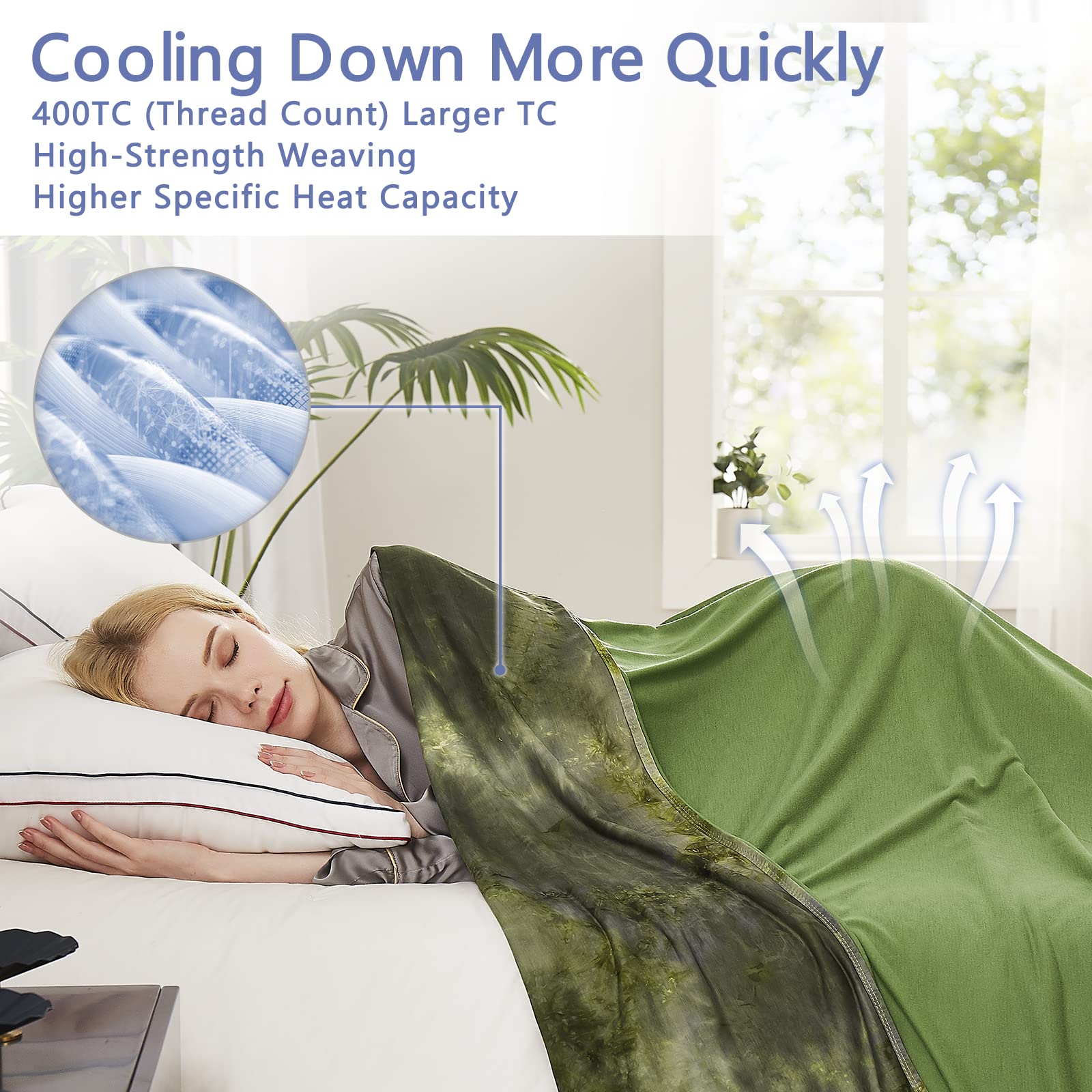 Topcee Cooling Blankets For Hot Sleepers,Arc-Chill Q-Max >0.5 Cool Fiber,100% Oeko-Tex Certified,Full Size Lightweight Summer Co