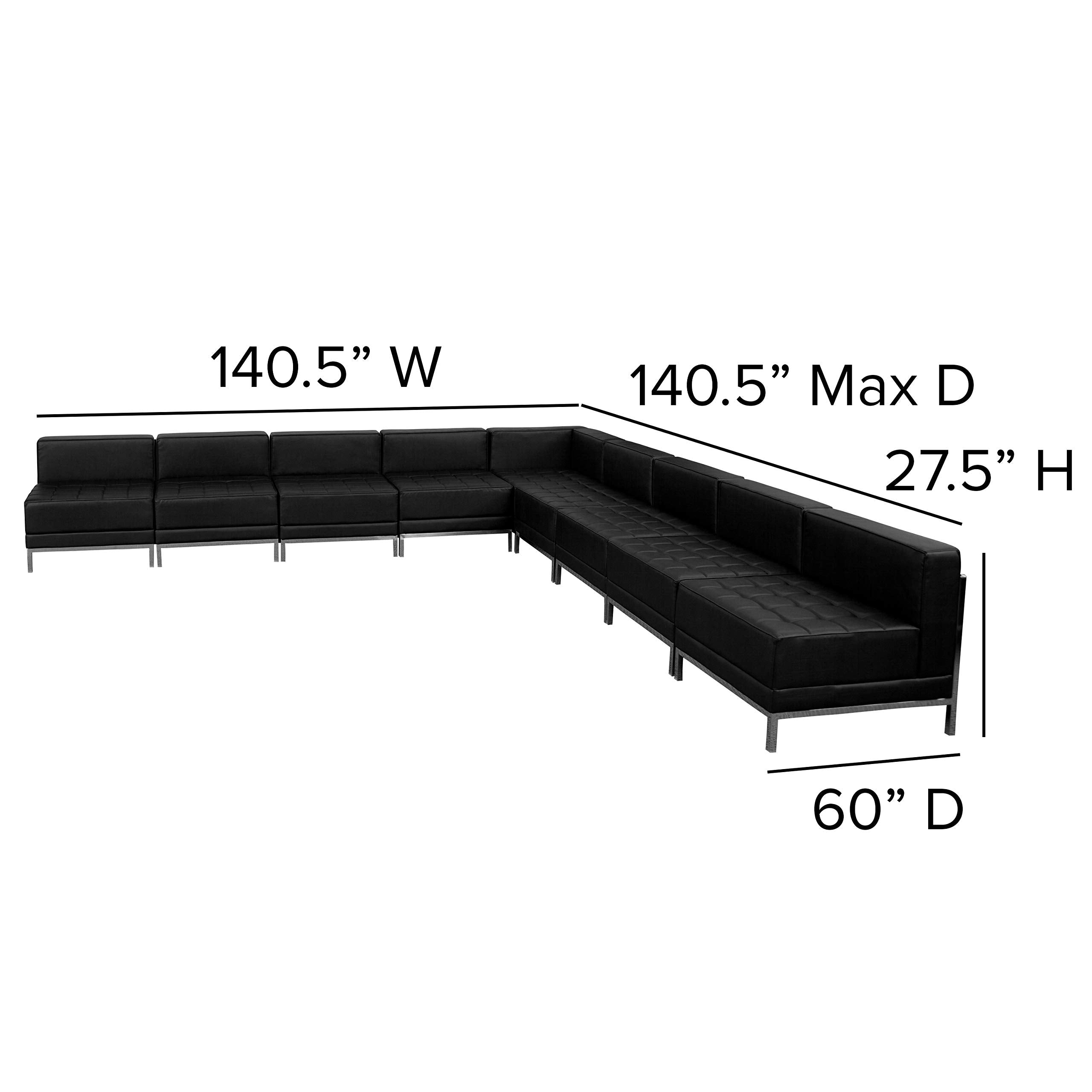 Flash Furniture Hercules Imagination Series Black Leathersoft Sectional Configuration, 9 Pieces