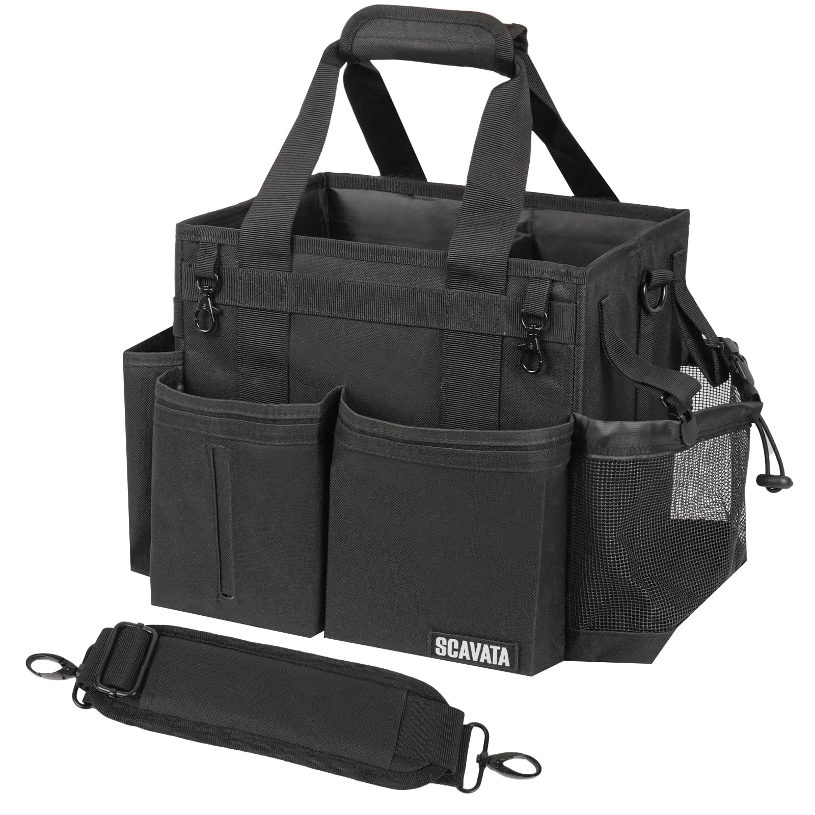 Scavata Compact Wearable Cleaning Caddy, Small Supplies Organizer With Handle & Shoulder Straps For Housekeepers, Under Sink & C