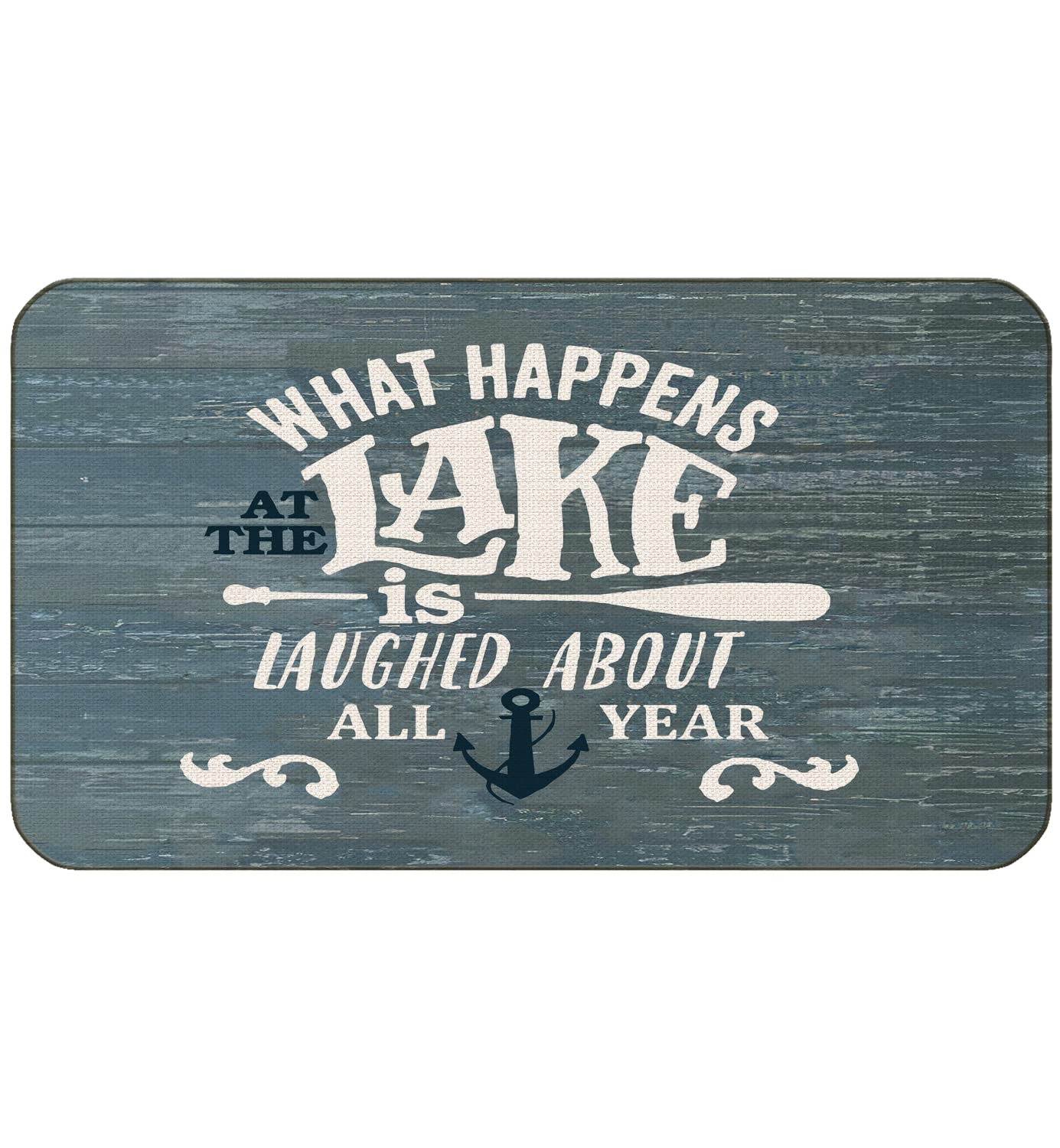BXFAHZJ What Happens at The Lake is Laughed About All Year Paddle Door Mat 17x30 Inch Indoor Outdoor Entrance Doormat Decor for 