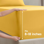 Nestl Twin Sheets Set - 3 Piece Twin Bed Sheets, Deep Pocket, Hotel Luxury, Extra Soft, Breathable And Cooling, Yellow Sheets For Twin Size Mattresses
