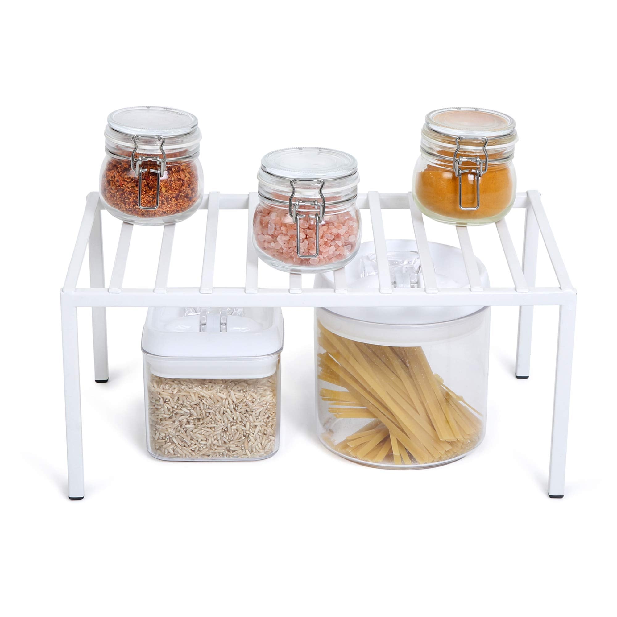 Smart Design Premium Cabinet Storage Shelf Rack - Medium - 13.25 x 8.5 Inch - Steel Metal - Rust Resistant - Cupboard, Plate, Di