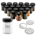 Allspice 3    Glass Spice Jars 3 Fluid Ounces- 18 Pack