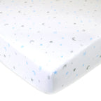 American Baby Company 3 Pack Fitted Crib Sheets 28'' X 52'', Soft Breathable Neutral 100% Cotton Jersey Sheet, Blue Star/Zigzag,